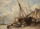 Le retour de la pêche by Eugène Isabey, Huile sur carton, sold Sep 2018