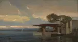 Soleil couchant dans la baie de Constantinople by Henri Duvieux, Huile sur panneau de chêne, une planche,, sold Sep 2018