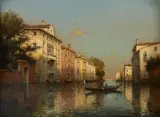 Vue d'un canal, Venise by Antoine Bouvard, Huile sur toile (Toile d'origine), sold Sep 2018