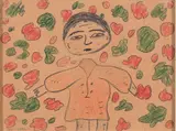 PERSONNAGE by Gaston Chaissac, Crayons de couleur sur papier, sold Oct 2018