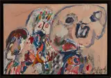 AUTRE RIVAGE by Pierre Alechinsky, 1961, Huile sur toile, sold Oct 2018