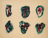 SANS TITRE (COMPOSITION VERTE ET ROSE) by Henri Michaux, Aquarelle et encre sur papier, sold Oct 2018