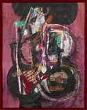 SANS TITRE by Ladislas Kijno, Technique mixte sur papier froissé, sold Oct 2018