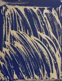 GOLD FALLS I by Robert Malaval, 1975, Acrylique et paillettes sur panneau, sold Oct 2018