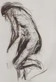 SANS TITRE by Eugène Dodeigne, 1976, Fusain sur papier, sold Oct 2018