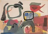 BIRDS IN A CITY by Guillaume Cornelis van Beverloo, 1950, Aquarelle sur papier, sold Dec 2018
