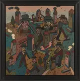 ALFEÑIQUE PARA DOS by Antonio Seguí, 1984-85, Huile sur toile, sold Dec 2018