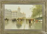 Street scene by Andre Gisson, oil on canvas, offered Apr 2016