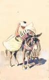 Jeune arabe et son âne by Édouard Doigneau, Crayon, gouache et aquarelle, sold Dec 2005