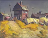 Edge of Town, Southern Alberta by Henry George Glyde, 1975, oil on canvas, sold May 2004