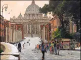 + 34º C, June, The Vatican, Rome, Italy (Yes and Hot Dogs too!) by Horace Champagne, 2002, pastel on paper, sold May 2004