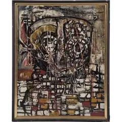 Untitled by Charles Sebree, Mixed media on paper on masonite (likely oil and tempera), sold Sep 2010