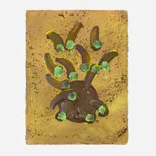 Black Ivory and Green Venetian Drawing by Dale Chihuly, 2007, acrylic on Arches, sold Sep 2026