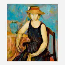 Yellow Hat by Humbert Howard, 1962, oil on canvas, offered Mar 2025