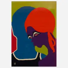 Untitled (tapestry) by Burton Kopelow, c. 1965, hand-woven wool, sold Aug 2021