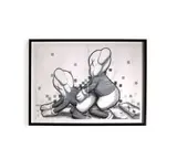 Untitled by Kaws, 2002, Sérigraphie en noir sur papier Polyart stock 170gsm, sold May 2018