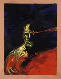 Philippe DRUILLET by Philippe Druillet, Acrylique sur papier pour un portrait de Sloane. Signé et daté « 27.02 » et « 2018 »., sold May 2018