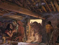 Jean GIRAUD by Jean Giraud, Encre de Chine et acrylique pour une illustration inédite. Signé « Gir ». Encadré., sold May 2018