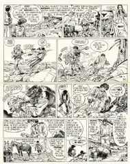 Jean GIRAUD by Jean Giraud, Encre de Chine sur papier pour la planche 44 de cet album publié en 1980 aux éditions Dargaud. Signé., sold May 2018