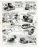 JIDÉHEM (Jean De Mesmaeker dit) by Jidehem, Encre de Chine et crayon bleu sur papier pour la planche 9 de cet album publié en 1970 aux éditions Dupuis. Prépublié en, sold May 2018