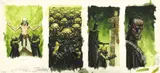 Olivier LEDROIT by Olivier Ledroit, Encre et encre de couleur pour les cases 1, 5, 6 et 7 de la planche 14 de cet album publié en 2003 aux éditions Nickel. , sold May 2018