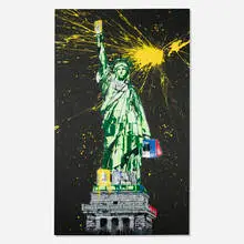 Liberty by Thierry Guetta, 2010, screenprint in colors with hand-additions on canvas, offered Sep 2026