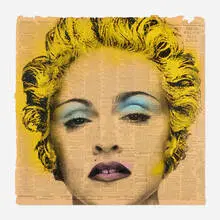 Madonna by Thierry Guetta, 2009, screenprint in colors with hand-additions on newspaper, offered Sep 2026
