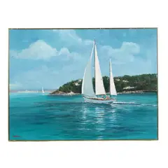 Sailing Yacht at Sea by Kerry Hallam, Acrylic on canvas, sold Oct 2026
