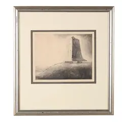 Wright Brothers' Memorial, Kitty Hawk, North Carolina by Louis Orr, Etching, sold Oct 2026