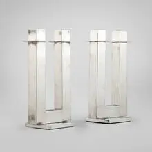 Candelabra, pair by Richard Meier, silver-plated metal, sold Sep 2026