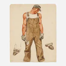 Study for Mural, Union Terminal, Cincinnati, OH by Winold Reiss, c. 1930, pastel on paper, sold Sep 2026