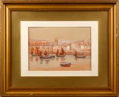 St Ives; and Mousehole by Thomas Herbert Victor, watercolour with touches of bodycolour, sold Jul 2011