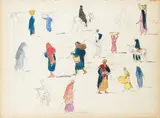 Etude de personnages by Édouard Doigneau, Crayon, gouache et aquarelle, sold Jun 2005