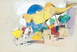 Le marchand de légumes by Édouard Doigneau, Crayon, gouache et aquarelle, sold Jun 2005