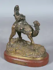 Le méhariste by Alexandre Léonard, Bronze à patine doré, sold Jun 2005