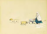 Lavandière et deux chiots ». « Cheval dans le désert by Édouard Doigneau, Crayon, gouache et aquarelle, sold Apr 2005