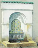 Fontaine, Maroc by Édouard Doigneau, Crayon, gouache et aquarelle, sold Apr 2005