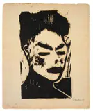 Fischermädchen“ („Mädchenkopf“) by Erich Heckel, 1908, Holzschnitt auf festem Bütten, sold Jun 2010