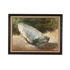 Boulder by Jerry Siegal, Acrylic and watercolor on masonite, sold Oct 2026