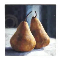 Two Pears by Tim Ford, Acrylic on board, sold Oct 2026