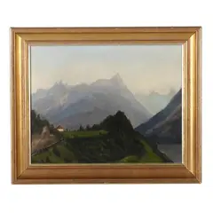 Alpine Landscape by Leopold von Hohenzollern-Sigmaringen, Oil on canvas (lined), sold Oct 2026