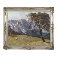 Alpine Landscape by Carl Müller-Baumgarten, Oil on canvas, sold Oct 2026