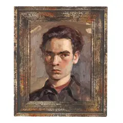 Self Portrait by Sergei Khokhalev, Oil on board, sold Oct 2026