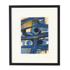 Abstract in Blue and Yellow by Ming Wang, Watercolor on paper, sold Oct 2026