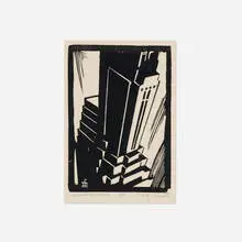 Skyward Climb, N.Y. by Mark Freeman, 1933, woodcut on paper, sold Sep 2026