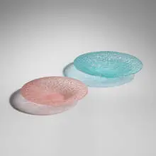 Bowls, set of two by Glen Lukens, c. 1950, molded glass, sold Sep 2026