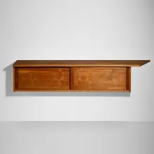 Hanging Wall cabinet by George Nakashima, 1956, American black walnut, sold Sep 2026
