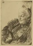 Portrait de femme by Anders Zorn, Estampe, signée en haut à gauche et datée 1891, sold Jun 2018