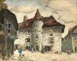 Vieilles rues à Vic-sur-Cère by Frank Myers Boggs, Aquarelle et traits de fusain sur papier, sold Jun 2018