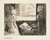 Le dessinateur, 1958 by Marcel Gromaire, Eau-forte, signée et numérotée "51/75", sold Jun 2018